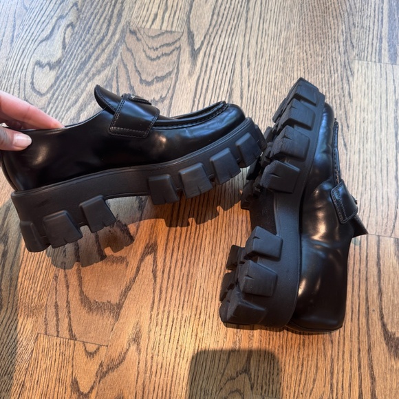 Prada Monolith logo Leather loafer size 7 - Picture 6 of 12